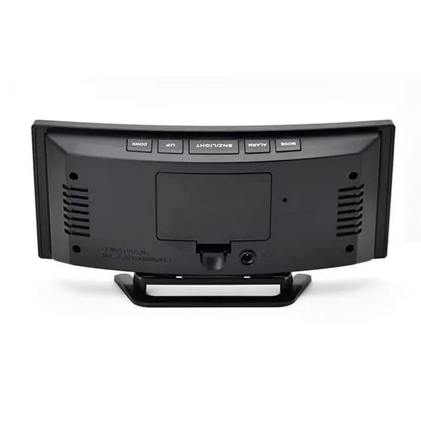 WHİTE LED MIRROR CLOCK BEYAZ LED IŞIKLI SAAT MASA SAATİ ALARM DERECE TARİH PİLLİ + USB DİJİTAL SAAT - 6