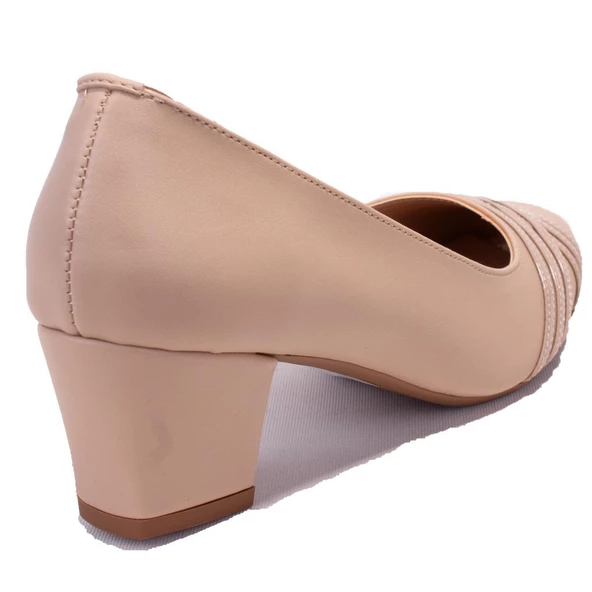 Dagoster DZA07-7268641 Ten Klasik Topuklu Kadın Ayakkabı - Resim 4