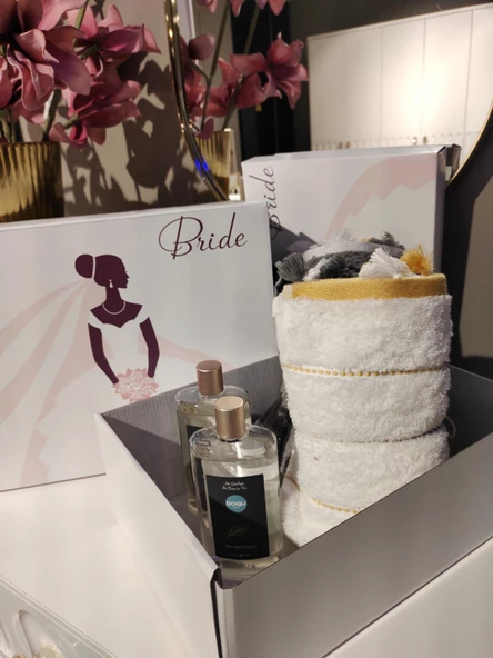 Kolix Gelin Bohçası, Damat Kutusu Gelinlik Baskılı Gelin Kutusu, Çeyizlik Gelin Kutusu Bride 3lü Kutu - 2