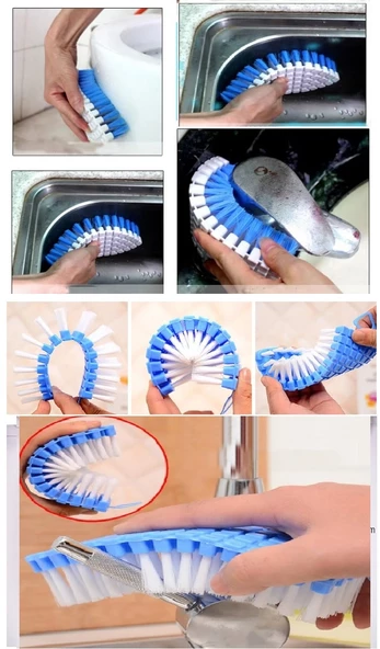 Periboia Bükülebilir  Esnek Kenar Köşe Lavabo Temizleme Fırçası Banyo Mutfak Fırçası ürün görseli