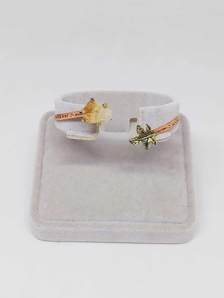 Sitrin Taşı Yaprak Motifli Bakır Bileklik (52486) ürün görseli