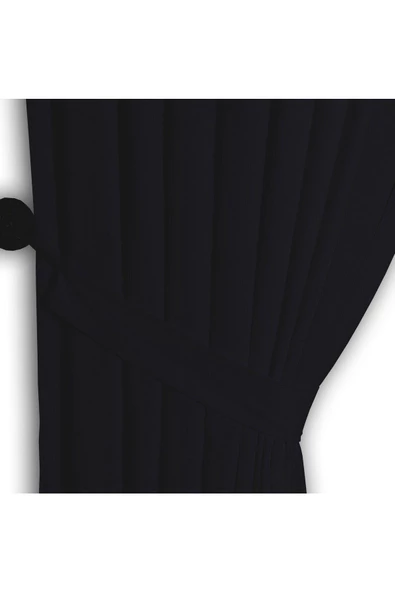 Siyah Ada Fon Perde Normal Pile 1'E 2,5 PİLE - Resim 3