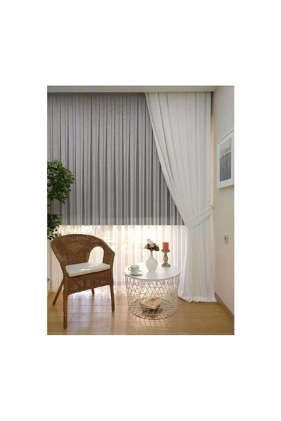 Beyaz Ada Fon Perde Sık Pile 1'E 3 PİLE - Resim 5