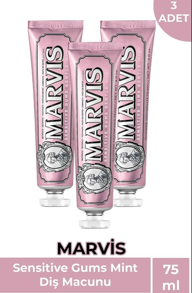 Marvis Sensitive Gums Mint Diş Macunu 75 ml 3 Adet