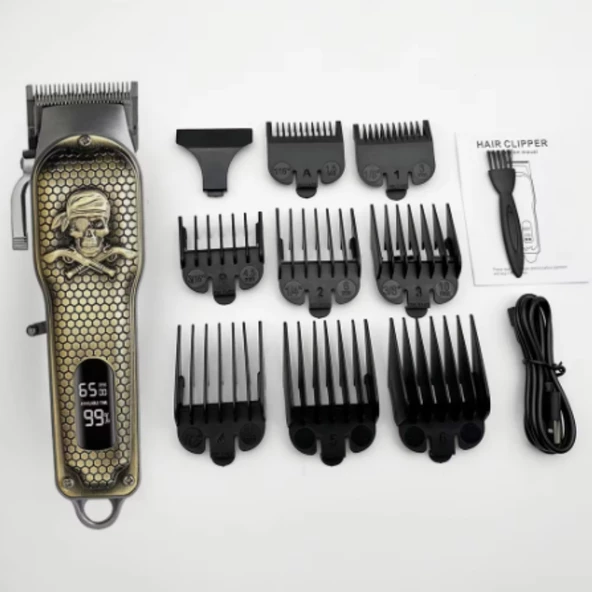 Waer ful çelik tasarım kancalı dijital göstergeli ayarlanabilir çelik bıçaklara sahip tıraş makinesi - 4