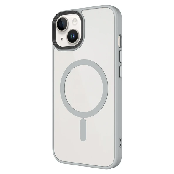 iPhone 14 Plus Kılıf Mat Arka Yüzey Wireless Şarj Özellikli Flet Magsafe Kapak - Resim 7