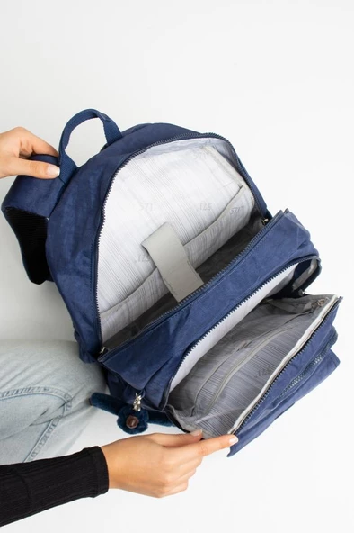 571 Collection Klinkır Kumaş Lise Üniversite Okul Çantası 45*30 Cm Çok Cepli Unisex Sırt Çantası - 5