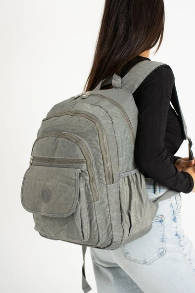 571 Collection Klinkır Kumaş Lise Üniversite Okul Çantası 45*30 Cm Çok Cepli Unisex Sırt Çantası - 6