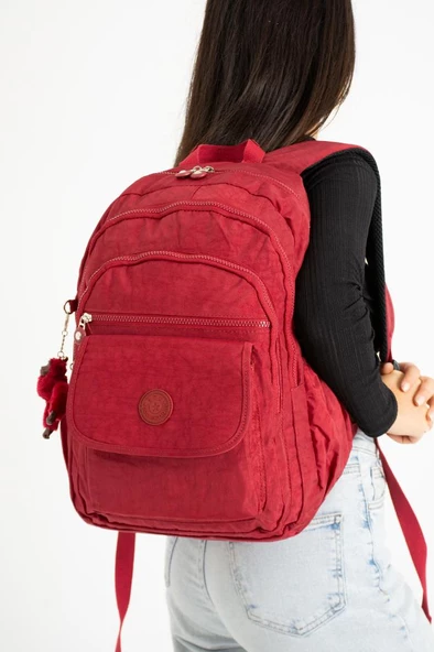 571 Collection Klinkır Kumaş Lise Üniversite Okul Çantası 45*30 Cm Çok Cepli Unisex Sırt Çantası - 11