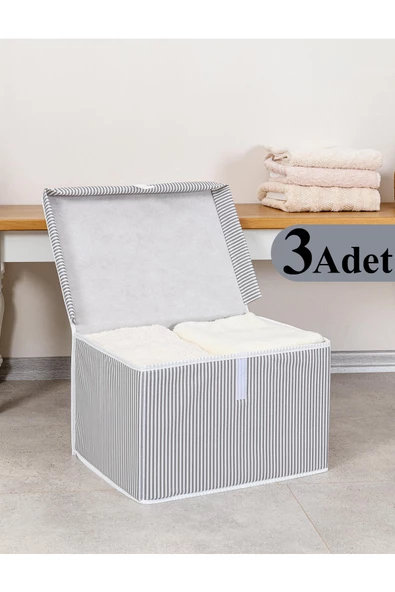 3 Adet Çok Amaçlı Düzenleyici Kutu Mini Boy Gri ürün görseli