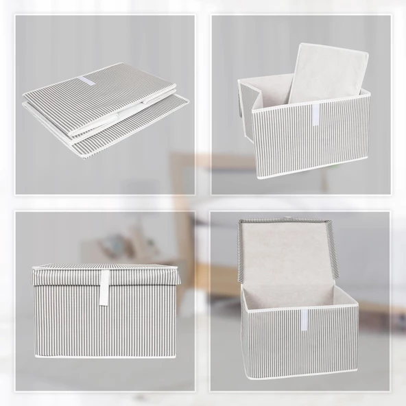 3 Adet Çok Amaçlı Düzenleyici Kutu Mini Boy Gri - Resim 6