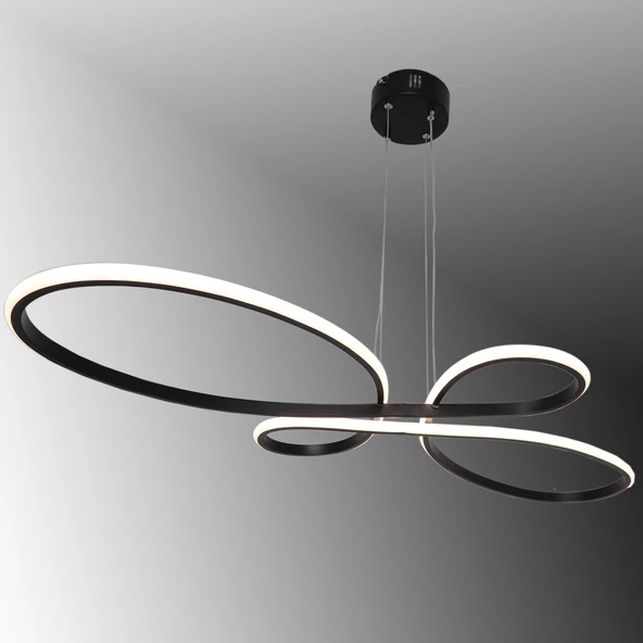 TT041-SY TT Aydınlatma Trend Modeli Mat Siyah Led Avize