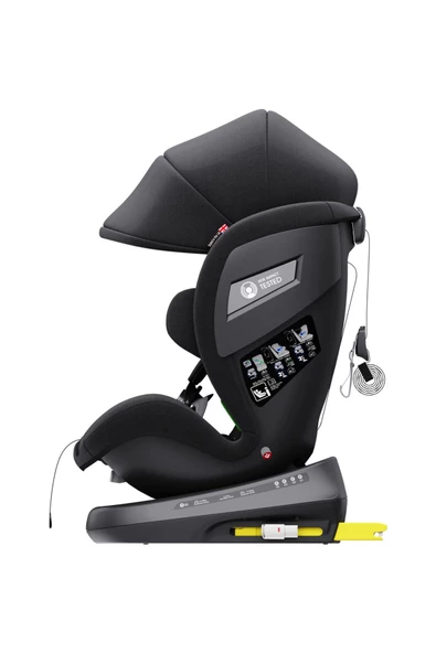 Yeni Bear 360 ° Dönebilir Yatabilir i-Size 0-36 Kg OtoKoltuğu ISOFIX/SIP/LATCH Siyah - 6