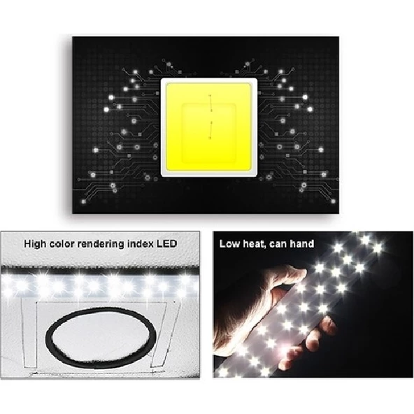 PULUZ Profesyonel LED Işıklı Ürün Fotoğraf Çekim Çadırı (40x40cm) - 10