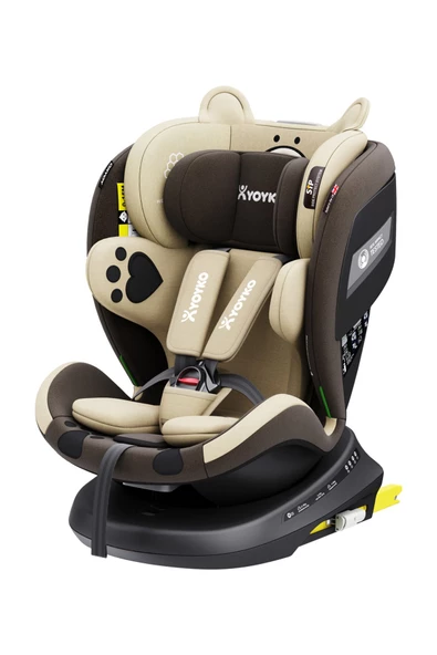 Markgross Yeni Bear 360 ° Dönebilir Yatabilir i-Size 0-36 Kg OtoKoltuğu ISOFIX/SIP/LATCH Kahverengi - 2
