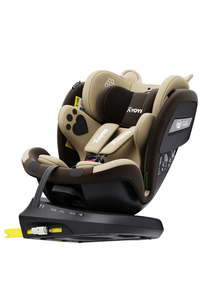 Markgross Yeni Bear 360 ° Dönebilir Yatabilir i-Size 0-36 Kg OtoKoltuğu ISOFIX/SIP/LATCH Kahverengi - 3
