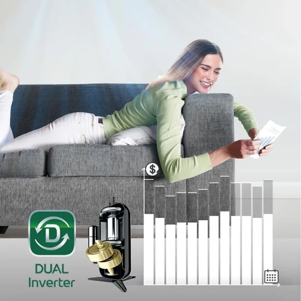 Lg PC12SQ (S3-M12JA2FA) DualCool Plus 12000 Btu Wifi R32 Gaz A++ İnverter Klima - 7