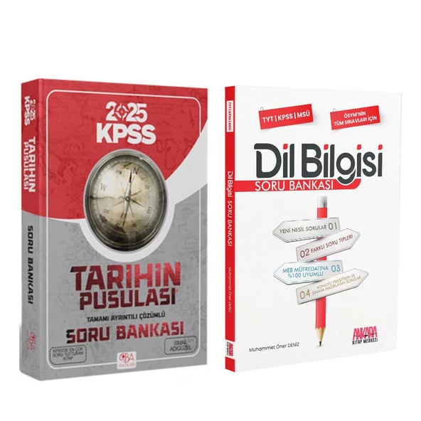 CBA Akademi 2025 KPSS Tarihin Pusulası ve AKM Dil Bilgisi Soru Bankası Seti 2 Kitap