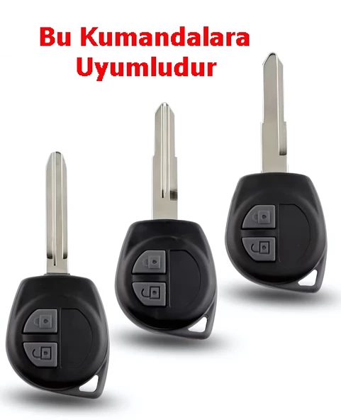 Suzuki Vitara Swift SX4 Uyumlu Kumanda Kılıfı Anahtar Kılıfı Oto Anahtarlık Deri Desenli Siyah Gold - Resim 4