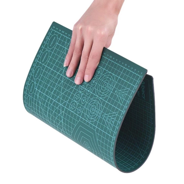 A3: 45*30 cm Yeşil Kesim Lastiği / Kesme Matı Çift Taraflı Deri El Aleti - 3