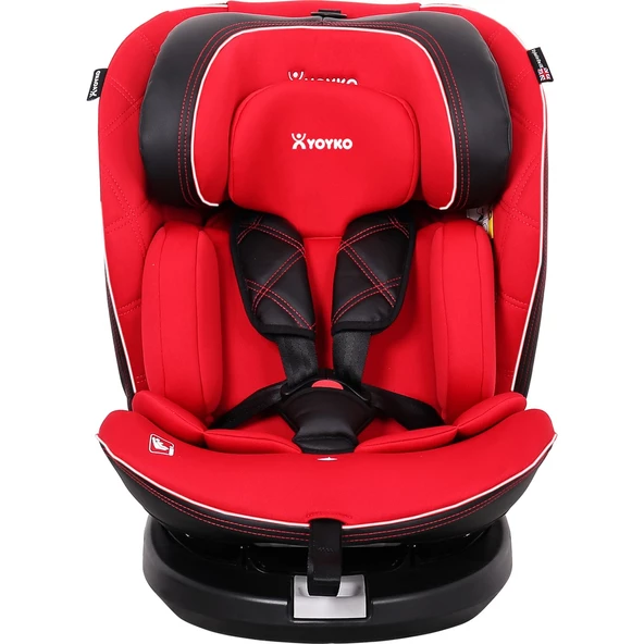 Ultimate 360 ° Dönebilir Yatabilir 0-36 Kg Deri Oto Koltuğu ISOFIX/SIP/LATCH Kırmızı - 3