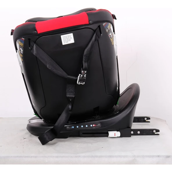 Ultimate 360 ° Dönebilir Yatabilir 0-36 Kg Deri Oto Koltuğu ISOFIX/SIP/LATCH Kırmızı - 6