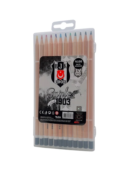 Beşiktaş Orijinal Lisanslı Kurşun Boya Kalem Seti 12'li - 2