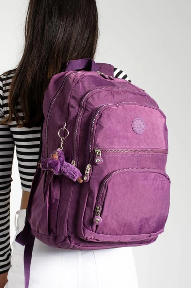 571 Collection Unisex Sırt Çantası Lise Üniversite Okul Çantası 45*30 Cm Hafif Klinkır Kumaş - 11