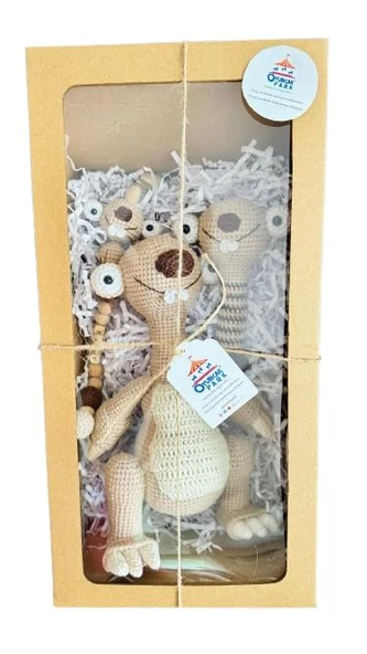 Buz Devri Sid Amigurumi Organik Oyuncak Yeni Doğan Hediye Seti - 2