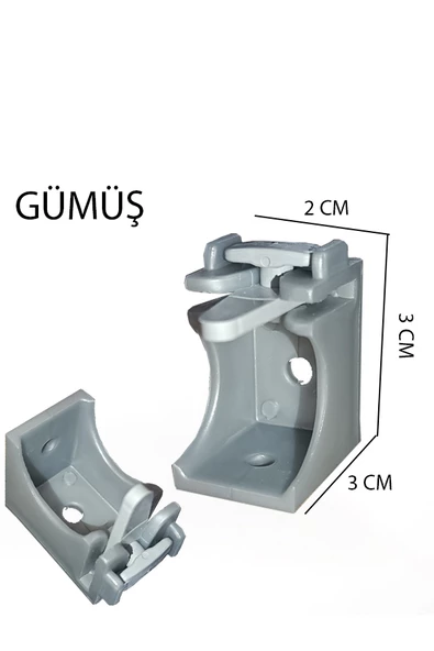 Dekoratif Ray Montaj Aparatı Kısa Ayak 3 Cm 6 Adet