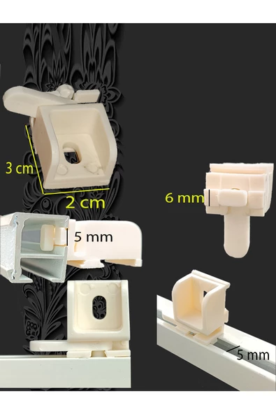 Katlamalı Perde Mekanizma Portrayı, Montaj Aparatı 1,5 Cm 6 Adet