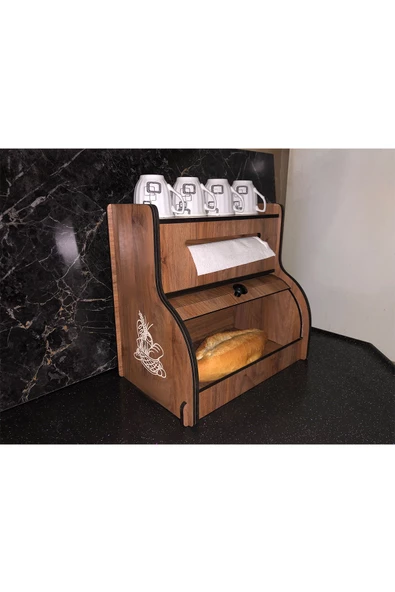 Ekmeklik New Bread Box,havlu Peçetelik(saklama Gözlü, Baharatlık Rafı, Dekoratif Demonte - 2