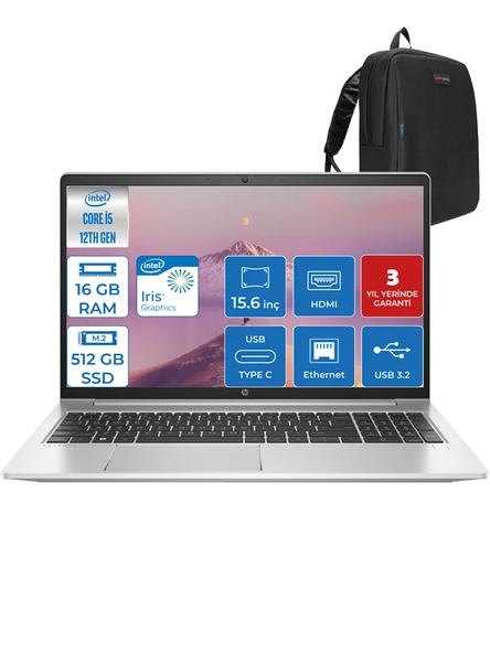 Hp Proobok 450 G9 Intel Core I5 1235U 16GB 512GB SSD Freedos 15.6" Fhd Taşınabilir Bilgisayar HP9M3R3ATF01