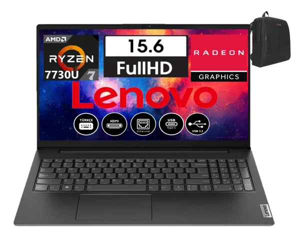 Lenovo V15 G4 Abp Amd Ryzen 7 7730U 16GB 256GB SSD 15.6 Fullhd WINDOWS11HOME Taşınabilir Bilgisayar V82YY001MTRH06+WEBLEGELSINÇANTA