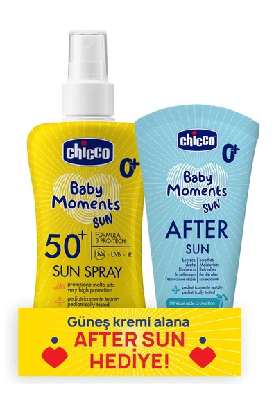 Chicco Güneş Spreyi Spf 50+ 150 ml & Güneş Sonrası Kremi 150 ml