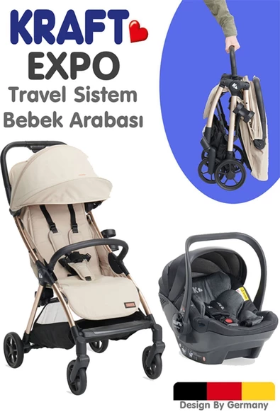 Kraft Unisex Expo Travel Sistem Bebek Arabası Bej