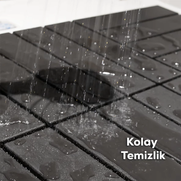 Porsima 1066 Bahçe Balkon Teras Zemin Paspası Banyo Paspası 18li Dış Mekan Karosu Antrasit - 4