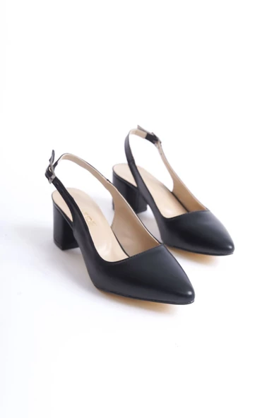 Zlato Kadın Siyah Arkası Açık Stiletto Topuklu Ayakkabı - 4