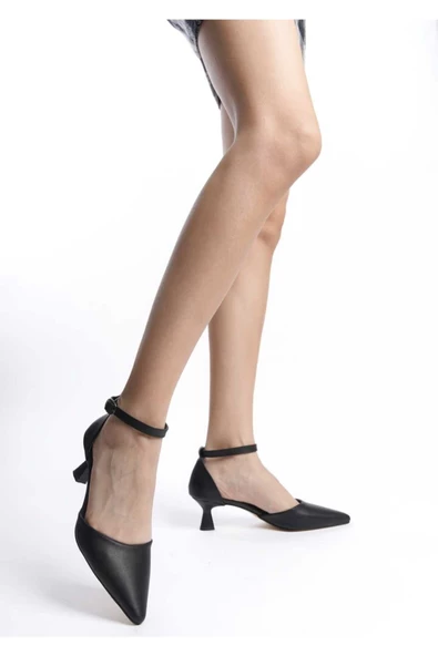 Zlato Kadın Siyah Alçak Stiletto İnce Topuklu ayakkabı - 2