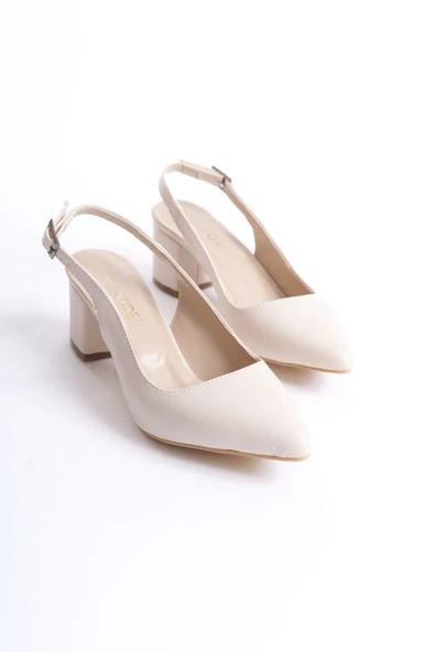 Zlato Kadın Bej Arkası Açık Stiletto Topuklu ayakkabı - 4