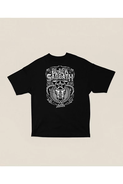 Black Sabbath Baskılı Unisex Oversize Tişört