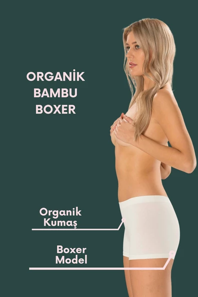 Beyaz Boxer/Külot Bambu Kumaş