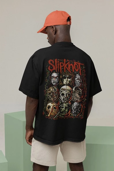 Müzik Grubu Slipknot Baskılı Unisex Oversize Rock Metal Tişört