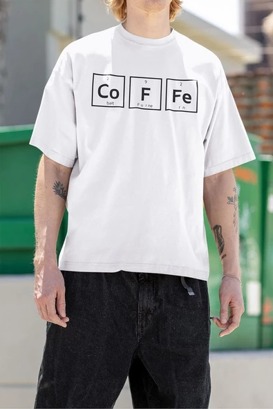 Özel Tasarım Coffe Baskılı Unisex Tişört, Oversize Tişört