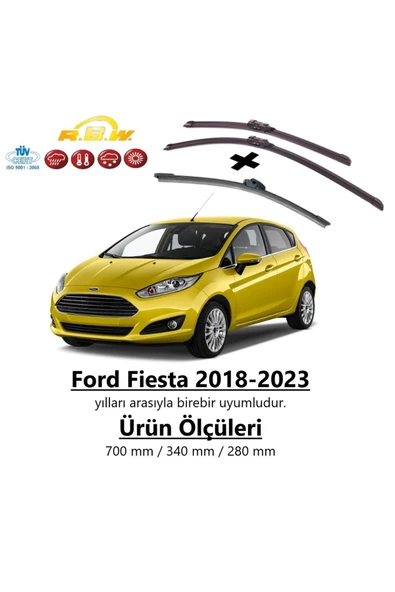 Rbw Ford Fıesta 8 Ön Ve Arka Muz Aerodinamik Silecek Takımı (2018-2023)