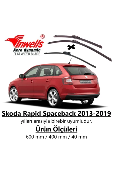 Inwells Skoda Rapit Spaceback Ön Ve Arka Silecek Takımı (2013-2019)