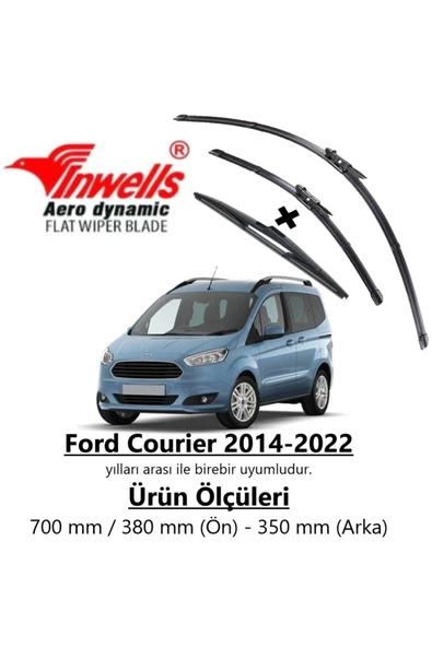 Inwells Ford Courier Ön Ve Arka Aerodinamik Silecek Takımı (2014-2022)