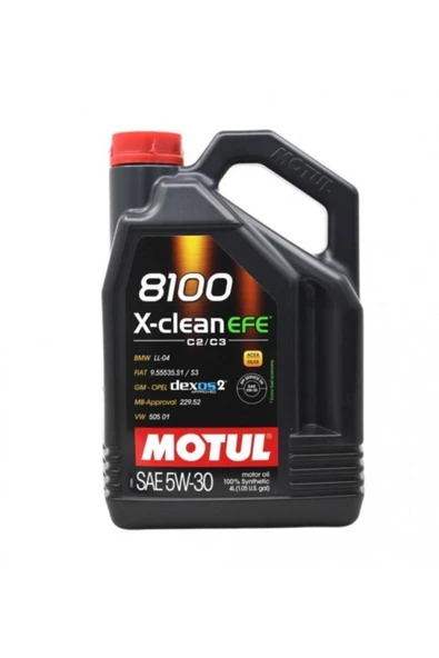 Motul 8100 X-Clean Efe C2/C3 5W30 4 Lt (Üretim:2022)