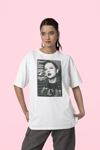 Tasarım Red Taylor Swift Baskılı Unisex Oversize Tişört