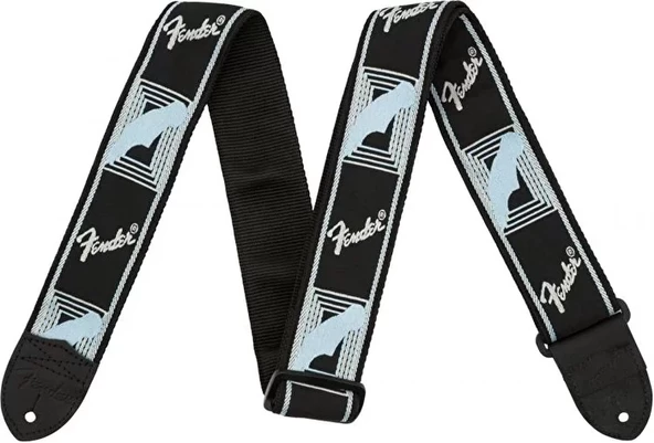 Fender Monogrammed Siyah/gri/mavi Gitar Askısı